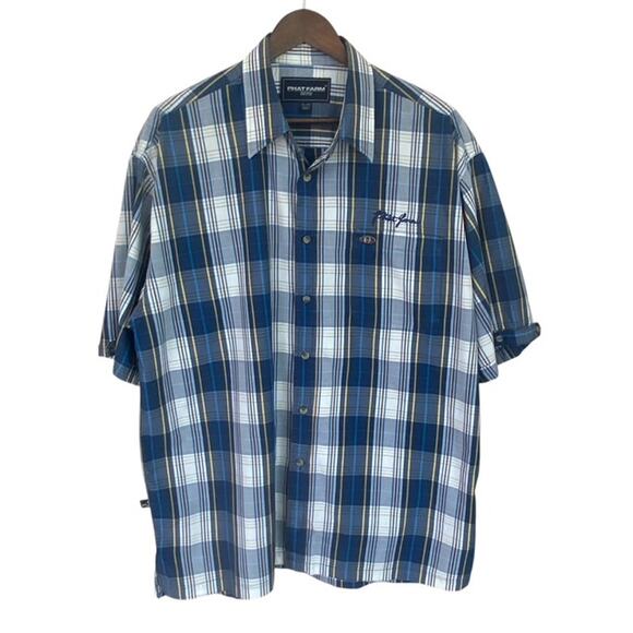 Phat Farm Navy and White Button Up Shirt - XLarge - Picture 1 of 6